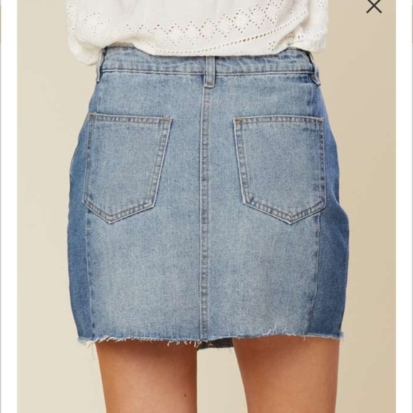 ALTER’D State Two Tone Denim Jean Skirt Medium - Picture 3 of 8
